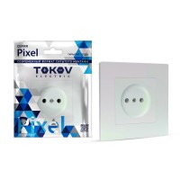 Розетка 1-м СП Pixel 16А IP20 без заземл. в сборе перламутр. TOKOV ELECTRIC TKE-PX-R1F-C04 Розетка 1-м СП Pixel 16А IP20 без заземл. в сборе перламутр. TOKOV ELECTRIC TKE-PX-R1F-C04