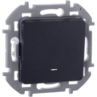 Выключатель 1-кл. Inspiria 10А IP20 250В 10AX с подсветкой/индикацией механизм антрацит IEK 673613