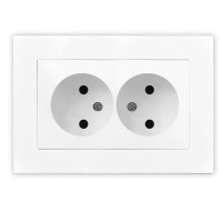 Розетка 2-м СП Афина 16А IP20 без заземл. в сборе бел. Universal A0102 Розетка 2-м СП Афина 16А IP20 без заземл. в сборе бел. Universal A0102