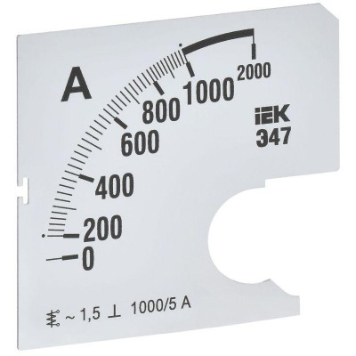 Шкала сменная для амперметра Э47 1000/5А-1.5 72х72мм IEK IPA10D-SC-1000