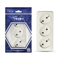 Розетка 3-м ОП Frea 16А IP20 250В без заземл. АБС-пластик беж. TOKOV ELECTRIC TKE-FR-R3-C02 Розетка 3-м ОП Frea 16А IP20 250В без заземл. АБС-пластик беж. TOKOV ELECTRIC TKE-FR-R3-C02