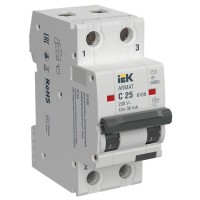 Выключатель автоматический дифференциального тока B10N 2P C25 30мА тип AC ARMAT IEK AR-B10N-2-C025C030 Выключатель автоматический дифференциального тока B10N 2P C25 30мА тип AC ARMAT IEK AR-B10N-2-C025C030