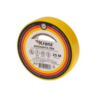 Изолента ПВХ 0.13х19мм 25м желт. Kranz KR-09-2202 Изолента ПВХ 0.13х19мм 25м желт. Kranz KR-09-2202