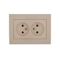 Розетка 2-м СП Rain 16А IP20 без заземл. керамика крем. LEZARD 703-0303-128 Розетка 2-м СП Rain 16А IP20 без заземл. керамика крем. LEZARD 703-0303-128