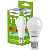 Лампа светодиодная A60 11Вт грушевидная 6500К E27 230В промо GENERICA LL-A60-11-230-65-E27-G
