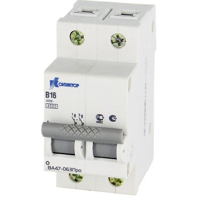 Выключатель автоматический модульный 2п C 1А 4.5кА ВА47-063Про Контактор 7000120 Выключатель автоматический модульный 2п C 1А 4.5кА ВА47-063Про Контактор 7000120