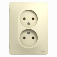 Розетка 2-м СП Glossa 16А IP20 без заземл. беж. SE GSL000220 Розетка 2-м СП Glossa 16А IP20 без заземл. беж. SE GSL000220