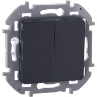 Выключатель 2-кл. Inspiria 10А IP20 250В 10AX механизм антрацит IEK 673623