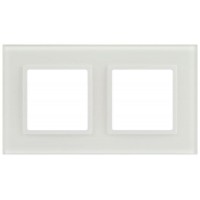 Рамка 2-м Elegance 14-5102-01М для розеток и выключателей стекло матов. бел. Эра Б0065834