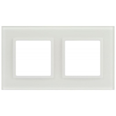 Рамка 2-м Elegance 14-5102-01М для розеток и выключателей стекло матов. бел. Эра Б0065834