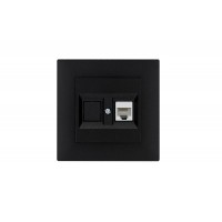 Розетка компьютерная CAT 5+гнездо Karea RIZZ STAR чер. Makel 88054035