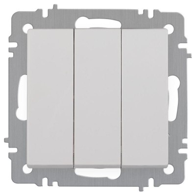 Выключатель 3-кл. СП Accent 6-106-01 10А IP20 250В AL/CU бел. Intro Б0063531