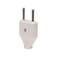 Вилка прямая 6А плоская без заземл. бел. Rexant 11-8946 Вилка прямая 6А плоская без заземл. бел. Rexant 11-8946