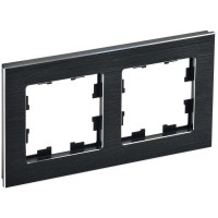 Рамка 2-м BRITE РУ-2-1-БрЧ металл черн. IEK BR-M22-M-K02 Рамка 2-м BRITE РУ-2-1-БрЧ металл черн. IEK BR-M22-M-K02