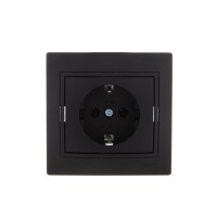 Розетка 1-м СП Mira с заземл. керамика черн. бархат LEZARD 701-4242-122 Розетка 1-м СП Mira с заземл. керамика черн. бархат LEZARD 701-4242-122