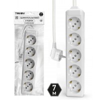 Удлинитель 5х7м с заземл. 10А 3х1.5 TOKOV LIGHT TKL-C01-BU5-7-1.5-Z Удлинитель 5х7м с заземл. 10А 3х1.5 TOKOV LIGHT TKL-C01-BU5-7-1.5-Z