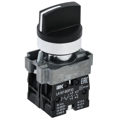Переключатель LA167-BDF33 3 полож. 2НО черн. KARAT IEK BSW20-BDF33-4-24-67-3-K02 Переключатель LA167-BDF33 3 полож. 2НО черн. KARAT IEK BSW20-BDF33-4-24-67-3-K02