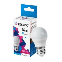 Лампа светодиодная 14Вт Шар 45 E27 4500К 174-265В КОСМОС LkecLED14wGL45E2745 Лампа светодиодная 14Вт Шар 45 E27 4500К 174-265В КОСМОС LkecLED14wGL45E2745