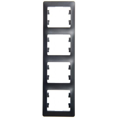 Рамка 4-м Glossa вертикал. антрацит SE GSL000708