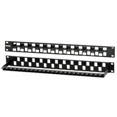Патч-панель модульная 19дюйм PPBL3-19-24S-RM 24 порта Flat Type 1U для модулей Keystone Jack с задн. каб. организ. (без модулей) Hyperline 34542 Патч-панель модульная 19дюйм PPBL3-19-24S-RM 24 порта Flat Type 1U для модулей Keystone Jack с задн. каб. организ. (без модулей) Hyperline 34542