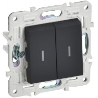 Выключатель проходной 2-кл. SKANDY 10А SK-V10G с индикацией графит IEK SK-V22-1-10-K53 Выключатель проходной 2-кл. SKANDY 10А SK-V10G с индикацией графит IEK SK-V22-1-10-K53