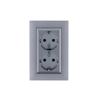 Розетка 2-я Karea RIZZ STAR с заземл. сер. Makel 88065082