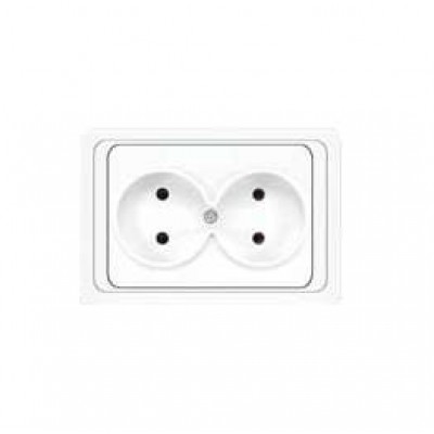 Розетка 2-м СП Валери 16А IP20 без заземл. бел. UNIVersal В0102 Розетка 2-м СП Валери 16А IP20 без заземл. бел. UNIVersal В0102