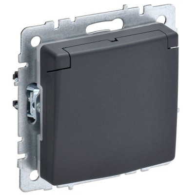 Розетка BRITE РСбш10-3-БрГ 16А IP20 с заземл. защ. шторки с крышкой механизм графит IEK BR-R16-16-K53 Розетка BRITE РСбш10-3-БрГ 16А IP20 с заземл. защ. шторки с крышкой механизм графит IEK BR-R16-16-K53
