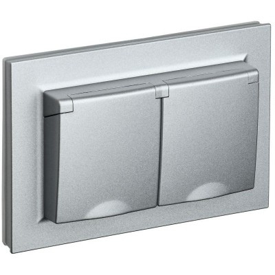 Розетка 2-м СП BRITE РСбш12-3-44-БрА 16А в сборе IP44 с крышкой алюм. IEK BR-R26-16-44-K47-F Розетка 2-м СП BRITE РСбш12-3-44-БрА 16А в сборе IP44 с крышкой алюм. IEK BR-R26-16-44-K47-F