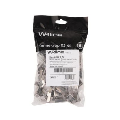 Коннектор RJ45 под витую пару кат.5E экранир. WR-8P8C-5E-SH универс. WRline 505229 Коннектор RJ45 под витую пару кат.5E экранир. WR-8P8C-5E-SH универс. WRline 505229
