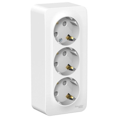 Розетка 3-м ОП Blanca 16А IP20 250В с заземл. защ. шторки с изолир. пластиной бел. SE BLNRA011311 Розетка 3-м ОП Blanca 16А IP20 250В с заземл. защ. шторки с изолир. пластиной бел. SE BLNRA011311