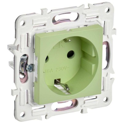 Розетка SKANDY 16А с заземл. защ. шторки SK-R04G мятный IEK SK-R14-16-K06