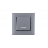 Выключатель 1-клав. с подсветкой Karea RIZZ STAR сер. Makel 88065021