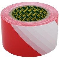 Лента сигнальная 70ммх200м красн.-бел. FIT 11854