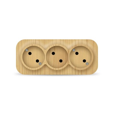 Розетка 3-м ОП 10А IP20 без заземл. сосна IONICH 1455 Розетка 3-м ОП 10А IP20 без заземл. сосна IONICH 1455