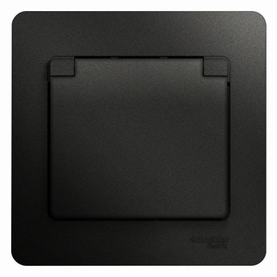 Розетка 1-м СП 1мод. Glossa 16А IP20 с заземл. защ. шторки с крышкой в сборе антрацит SE GSL000746 Розетка 1-м СП 1мод. Glossa 16А IP20 с заземл. защ. шторки с крышкой в сборе антрацит SE GSL000746