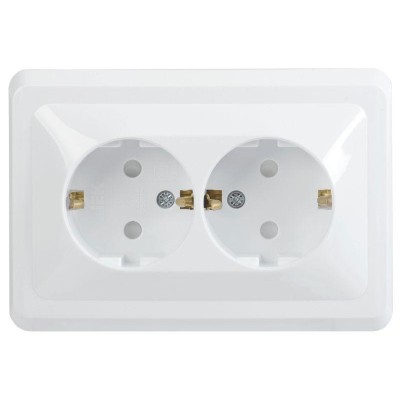 Розетка 2-м СП Вега РСш12-3-ВБ с заземл. контактом и защ. штор 16А бел. IEK ERV24-K01-16-DM Розетка 2-м СП Вега РСш12-3-ВБ с заземл. контактом и защ. штор 16А бел. IEK ERV24-K01-16-DM