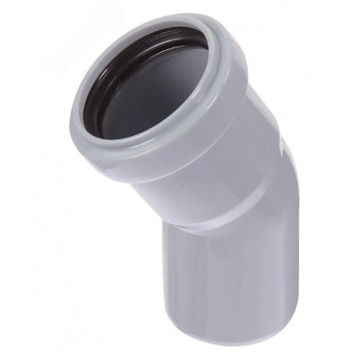 Отвод 50 30 град, для внутренней канализации, серый