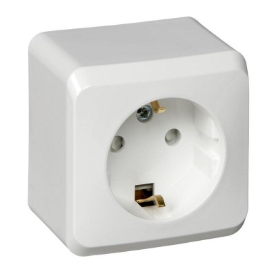 Розетка 1-м ОП Этюд 16А IP20 250В с заземл. защ. шторки бел. SE PA16-004B Розетка 1-м ОП Этюд 16А IP20 250В с заземл. защ. шторки бел. SE PA16-004B