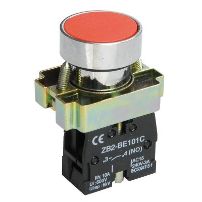 Кнопка LAY5-BA41 1НО без подсветки красн. KARAT IEK BBT60-BA-K04