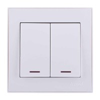 Выключатель 2-кл. СП Rain 10А IP20 с подсветкой бел. LEZARD 703-0202-112 Выключатель 2-кл. СП Rain 10А IP20 с подсветкой бел. LEZARD 703-0202-112