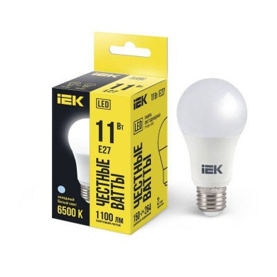 Лампа светодиодная A60 11Вт грушевидная 230В 6500К E27 IEK LLE-A60-11-230-65-E27