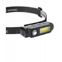Фонарь аккумуляторный налобный 1Вт LED+3Вт COB LED Li-ion 18650 800мА.ч корпус ABS-пластик USB-шнур регулируемый эласт. ремешок КОСМОС KOC510Lit Фонарь аккумуляторный налобный 1Вт LED+3Вт COB LED Li-ion 18650 800мА.ч корпус ABS-пластик USB-шнур регулируемый эласт. ремешок КОСМОС KOC510Lit