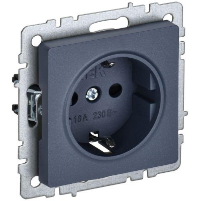 Розетка 1-м СП BRITE РС11-1-0-БрМ 16А с заземл. без защ. шторки механизм маренго IEK BR-R11-16-K35 Розетка 1-м СП BRITE РС11-1-0-БрМ 16А с заземл. без защ. шторки механизм маренго IEK BR-R11-16-K35