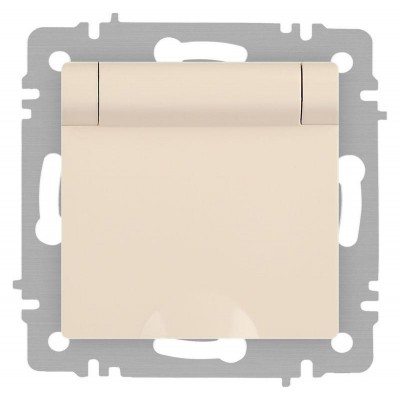 Розетка 1-м СП Accent 6-203-02 16А IP20 250В 2P+E Schuko с крышкой сл.кость Intro Б0063716