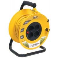 Удлинитель на катушке 4х20м без заземл. 6А IP20 Garden УК20 2х0.75 термозащита IEK WKP23-06-04-20