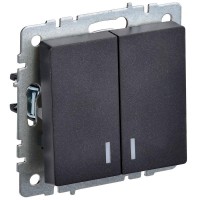 Выключатель 2-кл. СП BRITE ВС10-2-1-БрЧ 10А с индик. механизм черн. IEK BR-V20-1-10-K02 Выключатель 2-кл. СП BRITE ВС10-2-1-БрЧ 10А с индик. механизм черн. IEK BR-V20-1-10-K02