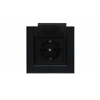 Розетка 1-м с крышкой Karea LINE STAR с заземл. чер. Makel 86054029 Розетка 1-м с крышкой Karea LINE STAR с заземл. чер. Makel 86054029