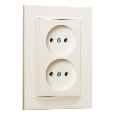 Розетка 2-м СП Karea 10А IP20 б/з крем. Makel 56010017 Розетка 2-м СП Karea 10А IP20 б/з крем. Makel 56010017