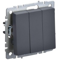 Выключатель 3-кл. СП BRITE ВС10-3-0-БрГ 10А механизм графит IEK BR-V30-0-10-K53 Выключатель 3-кл. СП BRITE ВС10-3-0-БрГ 10А механизм графит IEK BR-V30-0-10-K53